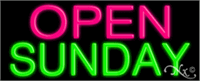 Open Sunday Neon Sign - Regular Design