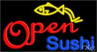 Open Sushi Neon Sign - Large Size Design