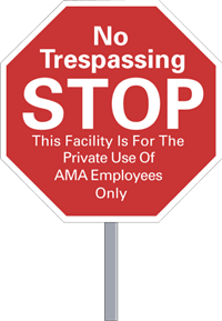 Security Lawn Sign - Octogon Shape - Stop Sign Shape